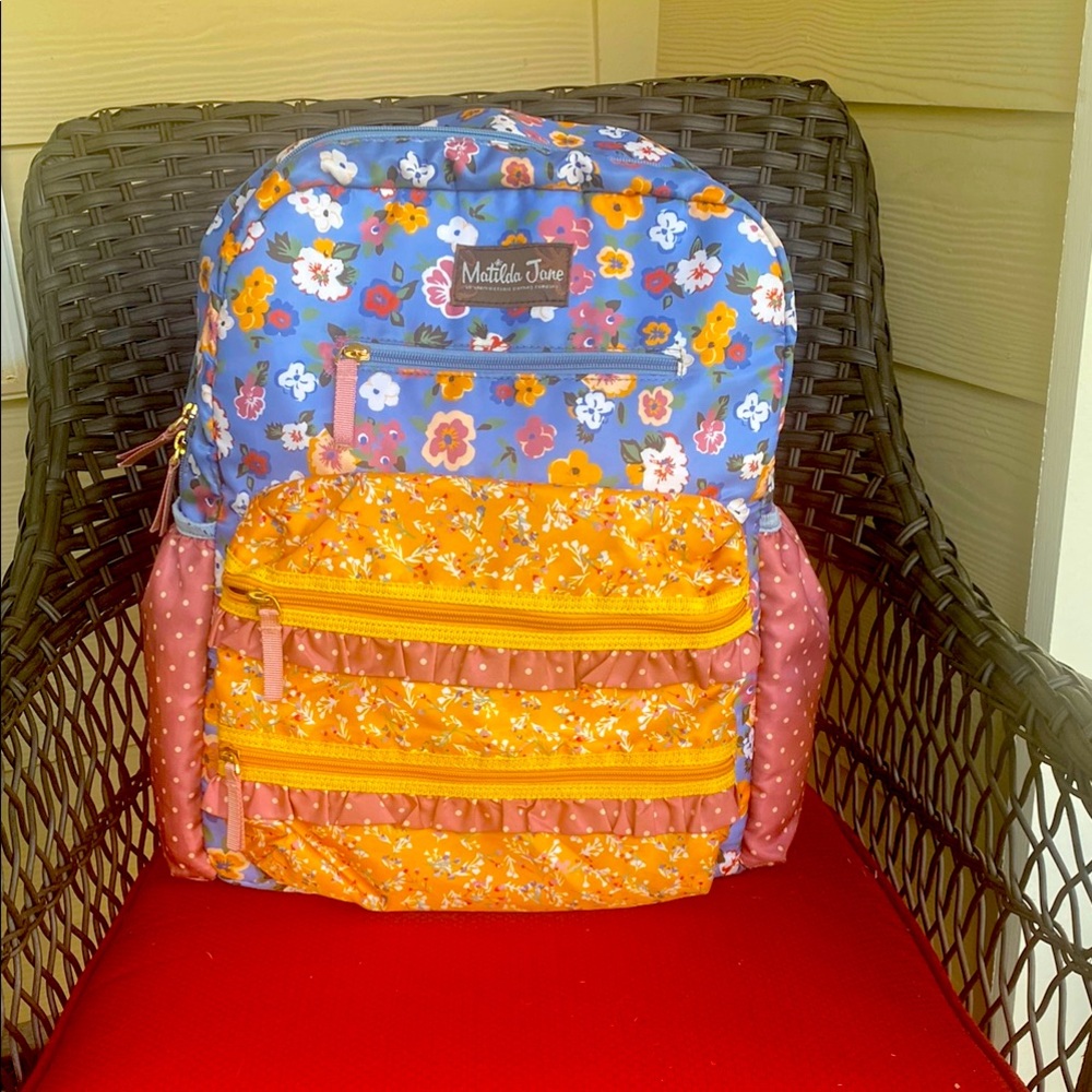 Matilda Jane Blue & Gold Floral Backpack